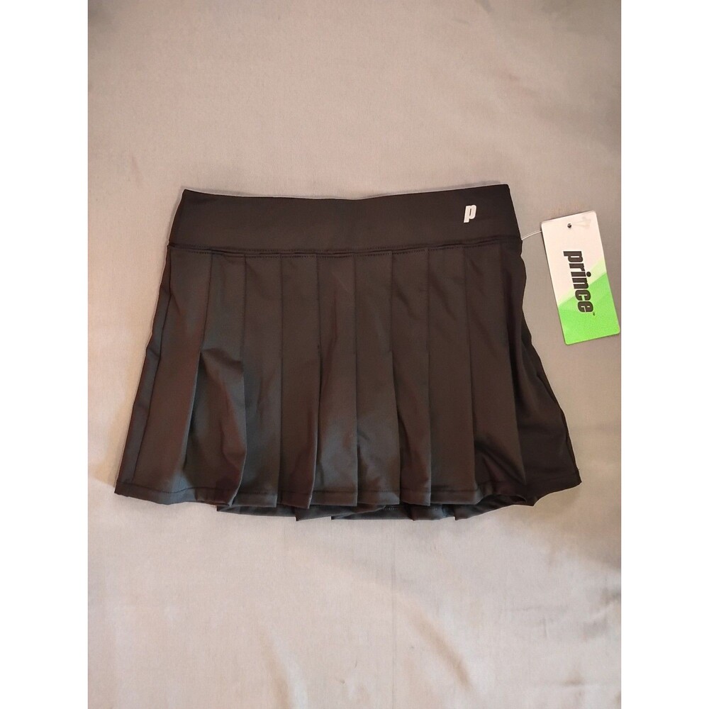Girls Prince Tennis Match Pleated Skort Black Small 8-9